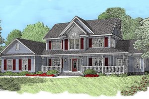 Architectural House Design - Country Exterior - Front Elevation Plan #11-120