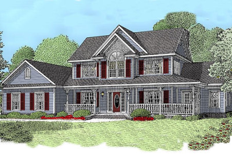 House Plan Design - Country Exterior - Front Elevation Plan #11-120