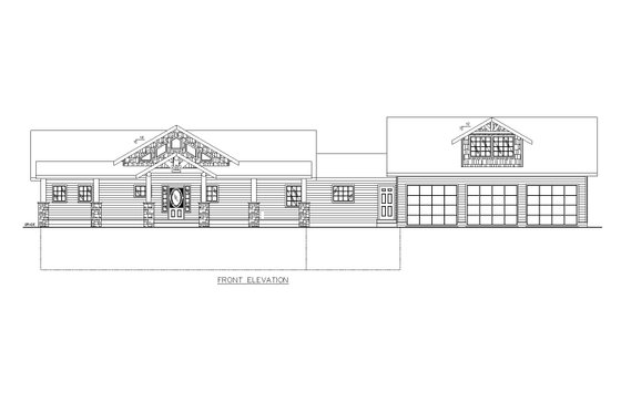 Exterior - Front Elevation 3 for Craftsman House Plan #117-1097 - 3 bed, 2.5 bath