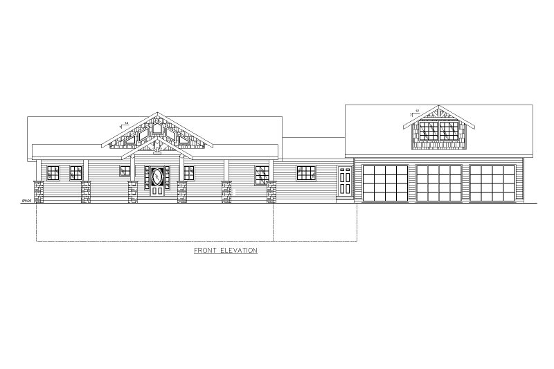 House Blueprint - Exterior - Front Elevation 3 for Craftsman House Plan #117-1097 - 3 bed, 2.5 bath