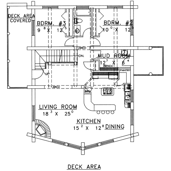 Home Plan - Log Floor Plan - Main Floor Plan #117-399