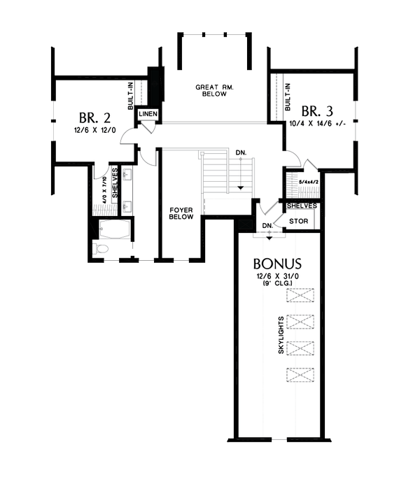 Home Plan - Contemporary Floor Plan - Upper Floor Plan #48-993