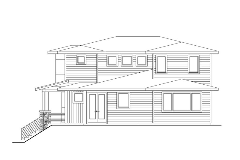 House Blueprint - Exterior - Other Elevation 3 for Contemporary House Plan #124-1368 - 4 bed, 3.5 bath