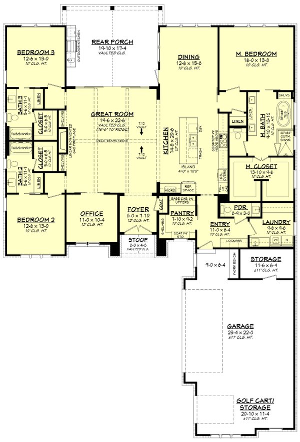Southern Floor Plan - Main Floor Plan #430-321