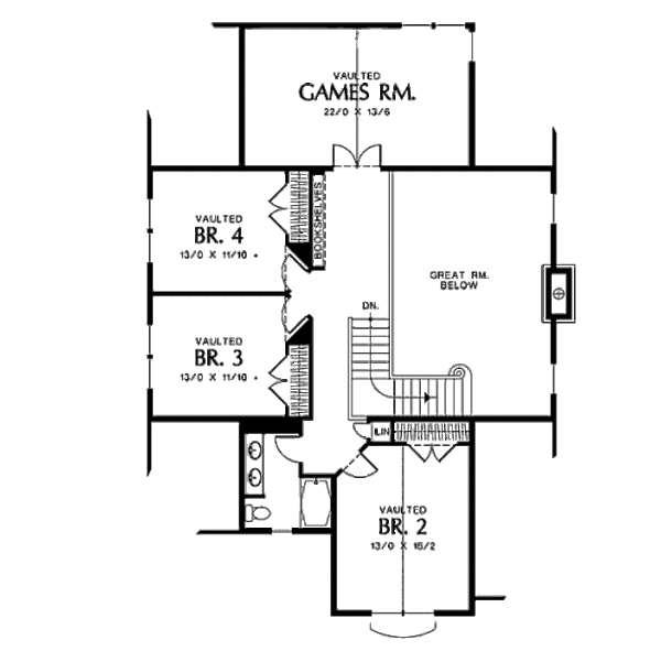 Dream House Plan - Craftsman Floor Plan - Upper Floor Plan #48-252