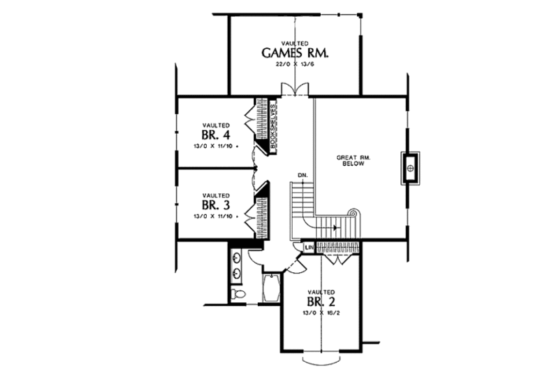 Home Plan - Floor Plan - Upper Floor for Craftsman House Plan #48-252 - 4 bed, 2.5 bath