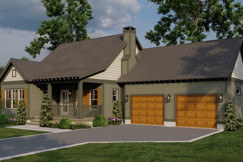 House Blueprint - Exterior - Front Elevation 4 for Country House Plan #17-3449 - 2 bed, 2 bath
