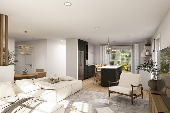 Interior - Family Room for Cottage House Plan #23-691 - 2 bed, 1 bath