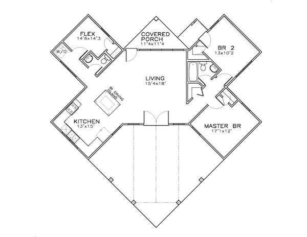 Craftsman Floor Plan - Main Floor Plan #8-301