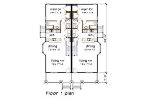 Floor Plan - Main Floor for Farmhouse House Plan #79-245 - 3 bed, 2 bath