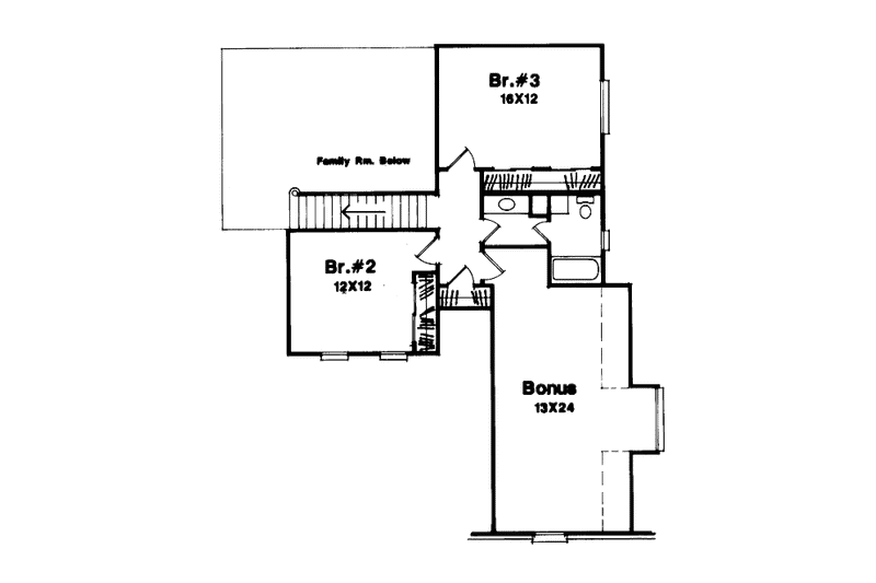 Home Plan - Floor Plan - Upper Floor for European House Plan #41-159 - 3 bed, 2.5 bath