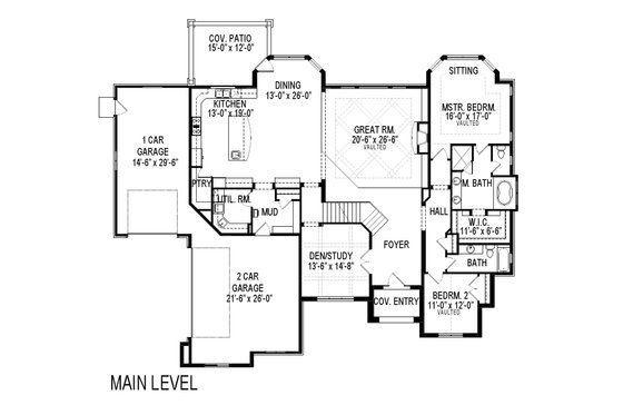 Floor Plan - Main Floor for Traditional House Plan #920-44 - 8 bed, 4 bath