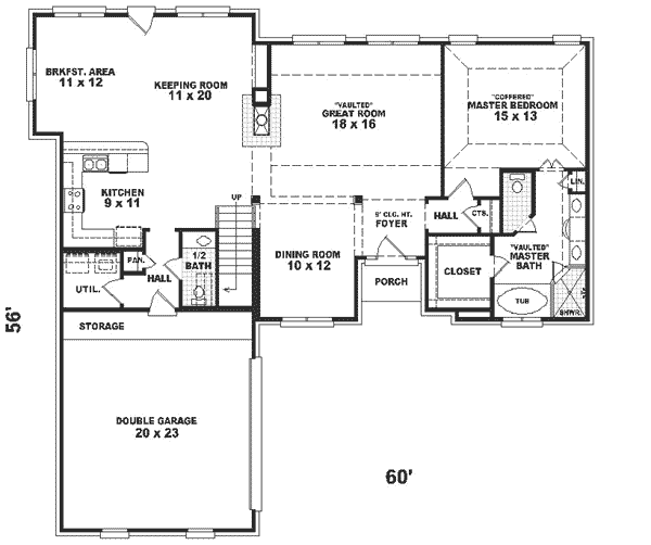Traditional Floor Plan - Main Floor Plan #81-286