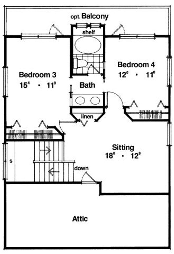 Modern Floor Plan - Upper Floor Plan #417-369
