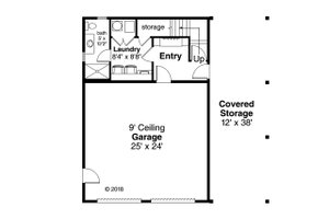 Floor Plan - Main Floor for Craftsman House Plan #124-1133, 2 bath