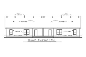 Exterior - Rear Elevation for Bungalow House Plan #20-1342 - 3 bed, 2 bath