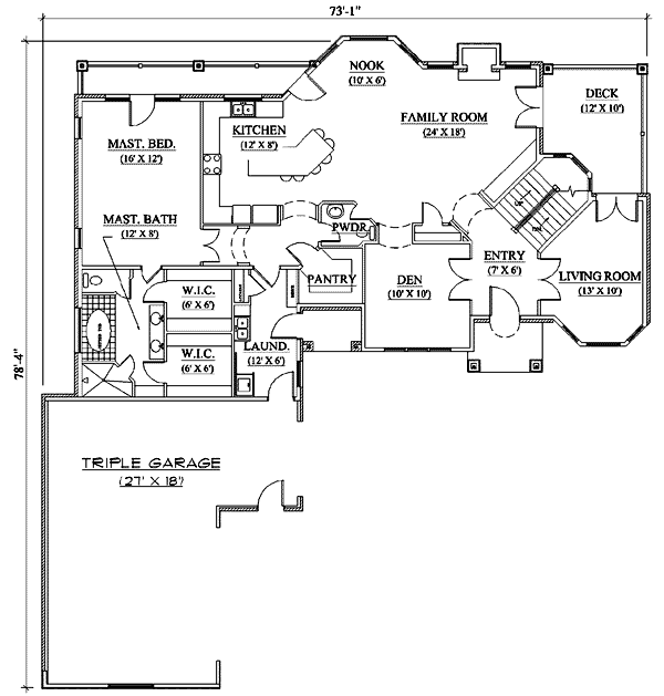 Dream House Plan - European Floor Plan - Main Floor Plan #5-212