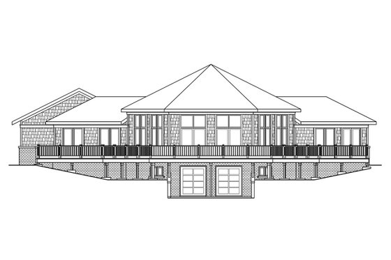 Exterior - Rear Elevation for Craftsman House Plan #124-547 - 3 bed, 2 bath