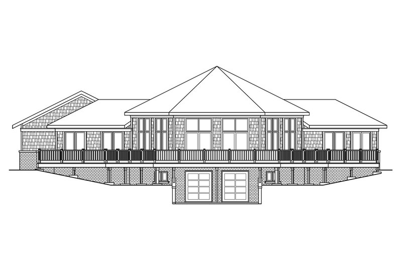 Home Plan - Exterior - Rear Elevation for Craftsman House Plan #124-547 - 3 bed, 2 bath