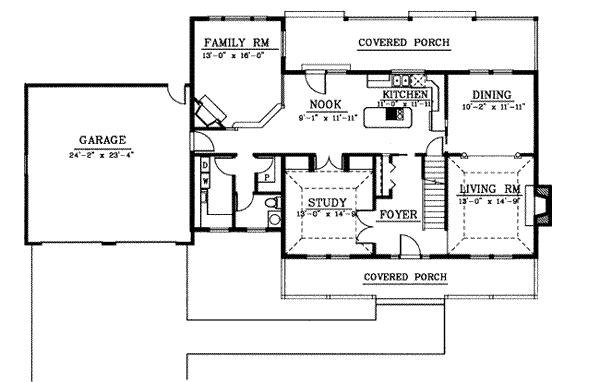 Dream House Plan - Country Floor Plan - Main Floor Plan #94-204