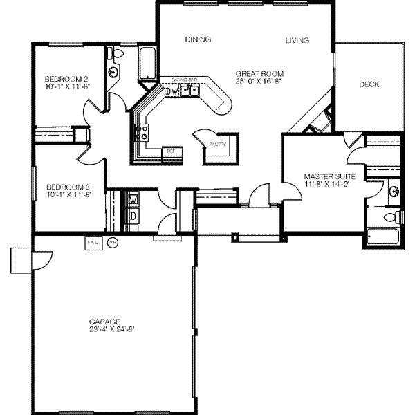 House Plan Design - Ranch Floor Plan - Main Floor Plan #60-341