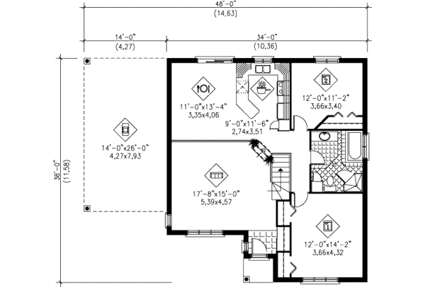 Traditional Floor Plan - Main Floor Plan #25-1157