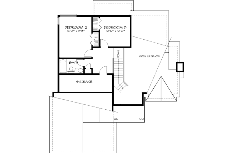 Home Plan - Floor Plan - Upper Floor for European House Plan #320-383 - 3 bed, 2.5 bath