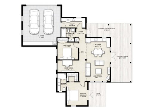 Floor Plan - Other Floor for Cabin House Plan #924-14 - 2 bed, 2 bath