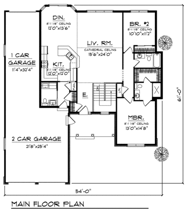 Home Plan - Ranch Floor Plan - Main Floor Plan #70-817