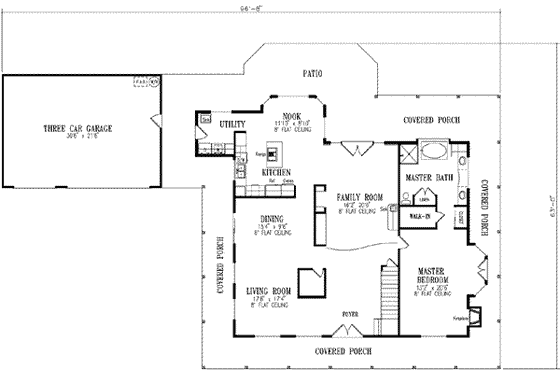 Floor Plan - Main Floor for Country House Plan #1-802 - 4 bed, 4 bath