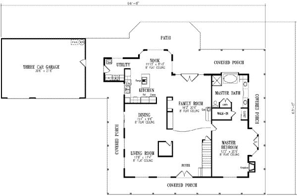 Country Floor Plan - Main Floor Plan #1-802