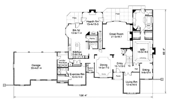 House Plan Design - European Floor Plan - Main Floor Plan #57-354