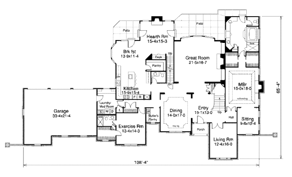 Dream House Plan - European Floor Plan - Main Floor Plan #57-354