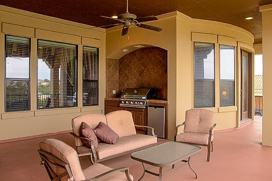 Exterior - Covered Porch for European House Plan #80-160 - 4 bed, 4 bath