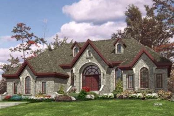 Exterior - Front Elevation for European House Plan #138-144 - 3 bed, 2 bath