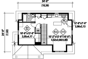 Floor Plan - Upper Floor for Traditional House Plan #25-4622 - 1 bed, 1 bath
