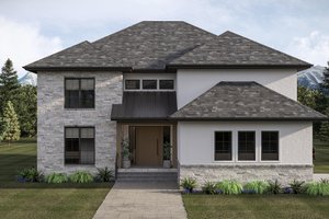 Architectural House Design - Exterior - Front Elevation for Mediterranean House Plan #455-790 - 4 bed, 3.5 bath