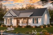 Traditional Style House Plan - 3 Beds 2 Baths 1363 Sq/Ft Plan #54-626 Exterior 