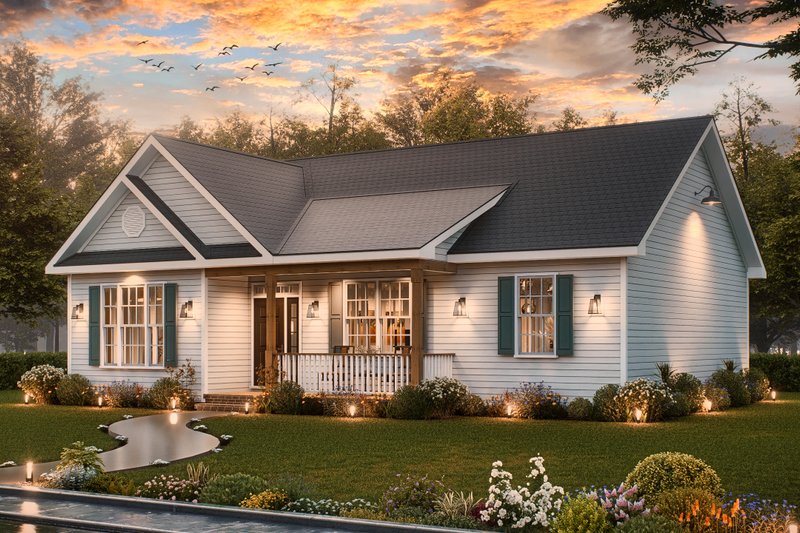 Home Plan - Exterior - Front Elevation 9 for Traditional House Plan #54-626 - 3 bed, 2 bath