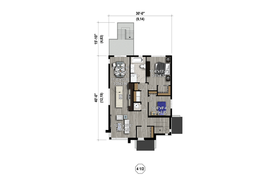 Floor Plan - Upper Floor 1 for Contemporary House Plan #25-4555 - 6 bed, 3 bath