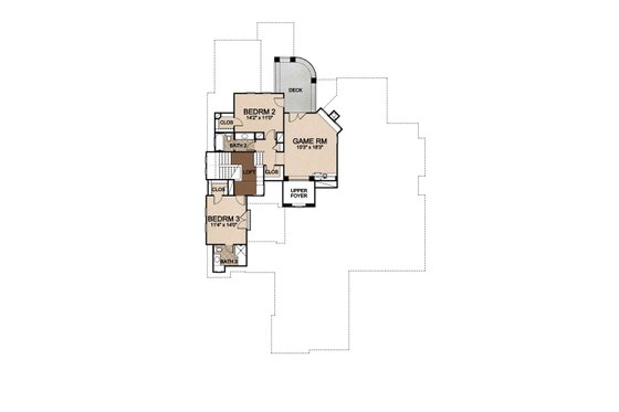 Floor Plan - Upper Floor for Prairie House Plan #80-198 - 4 bed, 4.5 bath