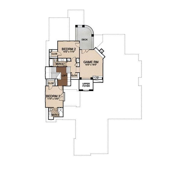 Home Plan - Prairie Floor Plan - Upper Floor Plan #80-198