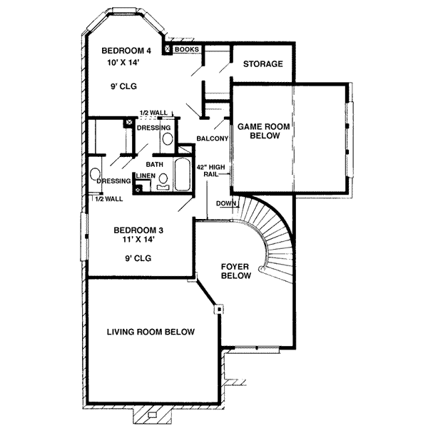 Home Plan - European Floor Plan - Upper Floor Plan #410-198