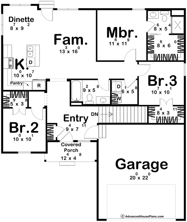 Traditional Floor Plan - Main Floor Plan #455-728