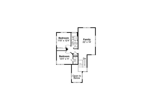 Contemporary Floor Plan - Upper Floor Plan #124-1112