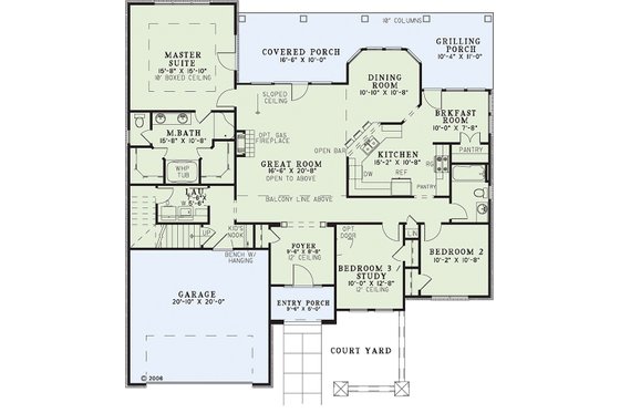 Floor Plan - Main Floor for Traditional House Plan #17-226 - 3 bed, 2 bath