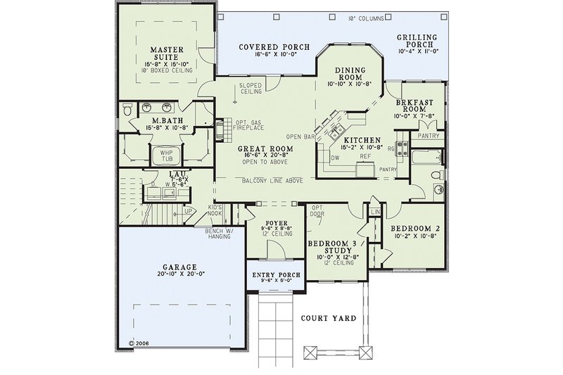 House Blueprint - Floor Plan - Main Floor for Traditional House Plan #17-226 - 3 bed, 2 bath