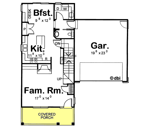 House Plan Design - Farmhouse Floor Plan - Main Floor Plan #20-1212