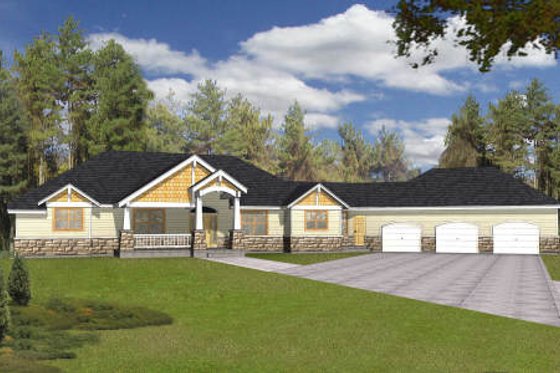 Exterior - Front Elevation for Bungalow House Plan #112-153 - 4 bed, 4.5 bath