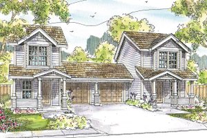 Cottage Exterior - Front Elevation Plan #124-1075